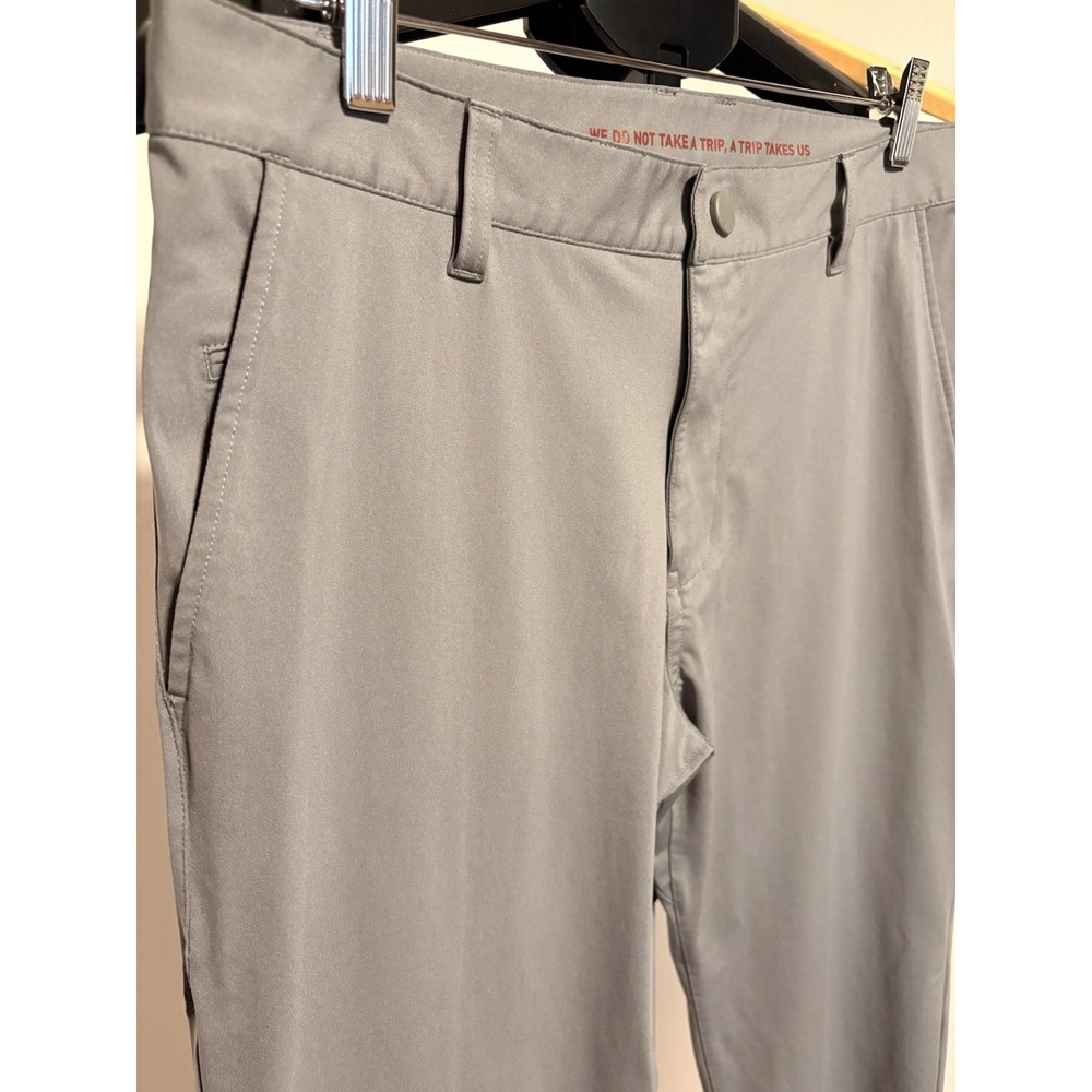 Rhone Men's Commuter Pants 33 Gray Straight Flat Front Stretch Zip Pocket - Picture 3 of 9